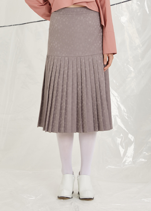 Bubble pleated skirt_grey
