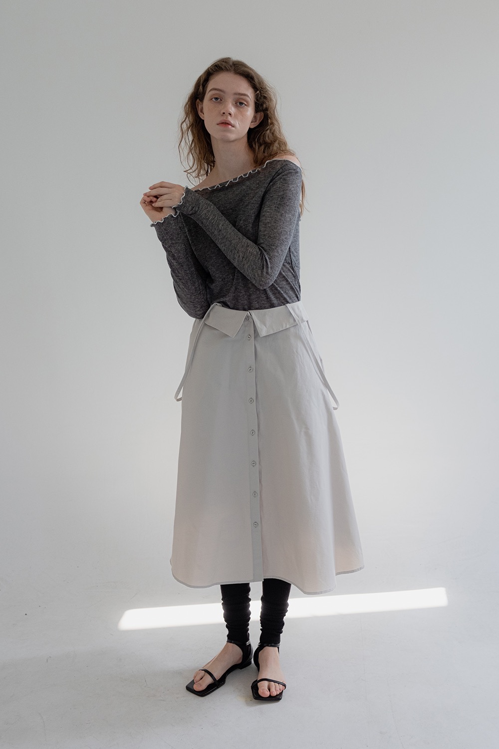nylon full skirt (grey)