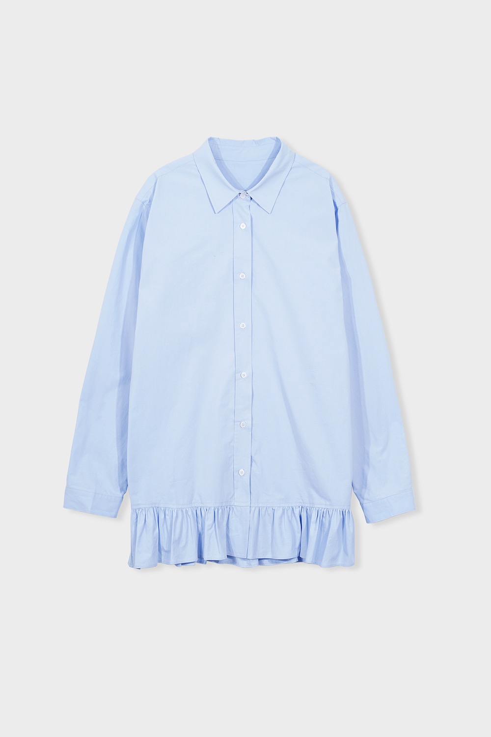 frilled mini shirt dress (blue)