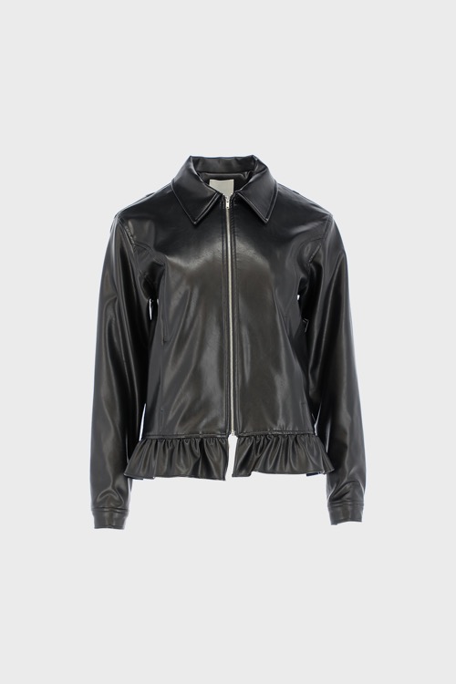 frilled leather jacket