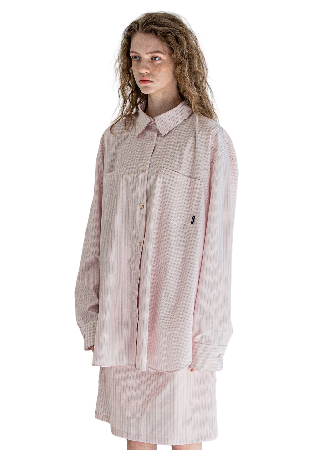 pink stripe over shirt